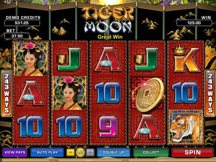 five of a knid triggers a 125 coin jackpot by All Online Pokies