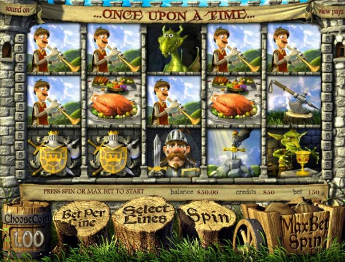 main game board featuring five reels and thirty paylines by All Online Pokies