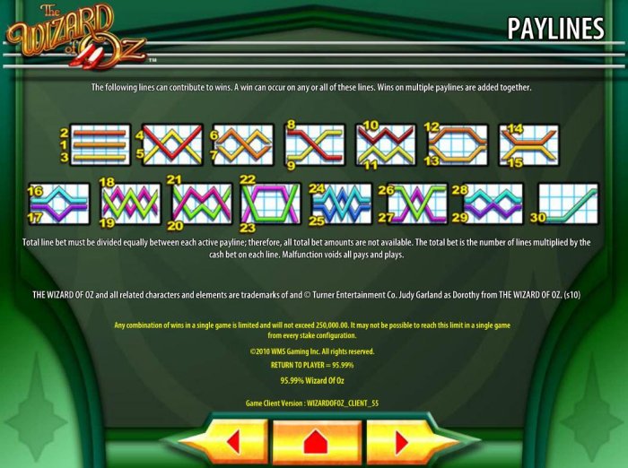 Payline Diagrams 1-30 by All Online Pokies