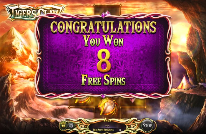 8 Free Spins Awarded - All Online Pokies