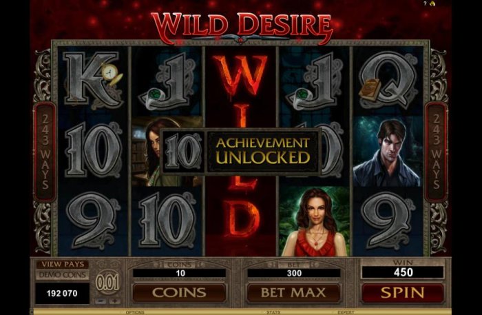 All Online Pokies - wild desire feature triggers achievement unlocked