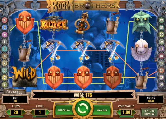 175 coin jackpot triggered by multiple winning paylines by All Online Pokies