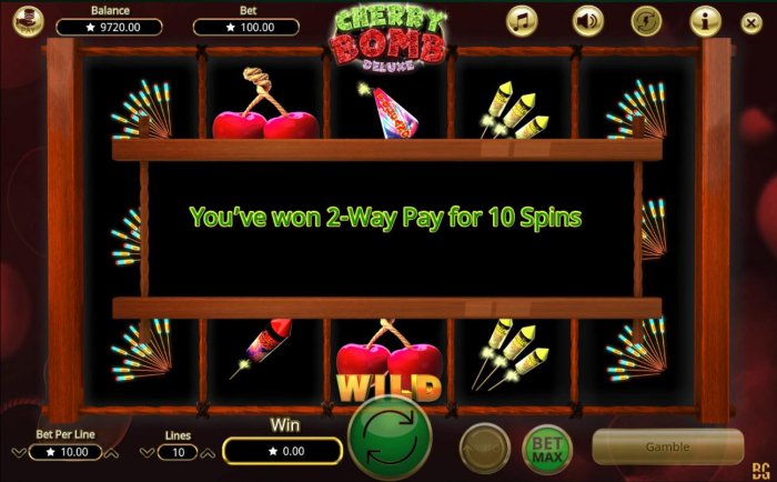Landing three or more wild symbols anywhere on the reels triggers the 2-Way Pay feature for 10 spins. - All Online Pokies