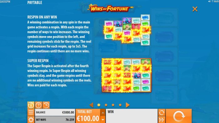 All Online Pokies image of Wins of Fortune