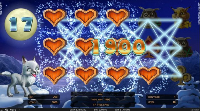 A 1,900.00 big win triggered by the Blizzard Feature during the free spins feature. by All Online Pokies