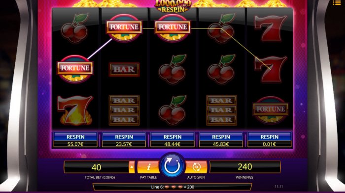 All Online Pokies - Respin triggers a three of a kind