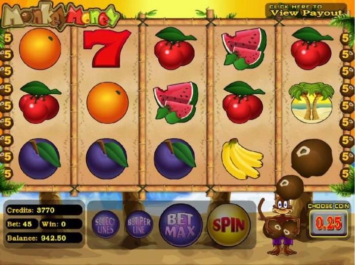 All Online Pokies - collect three coconuts to trigger the bonus round
