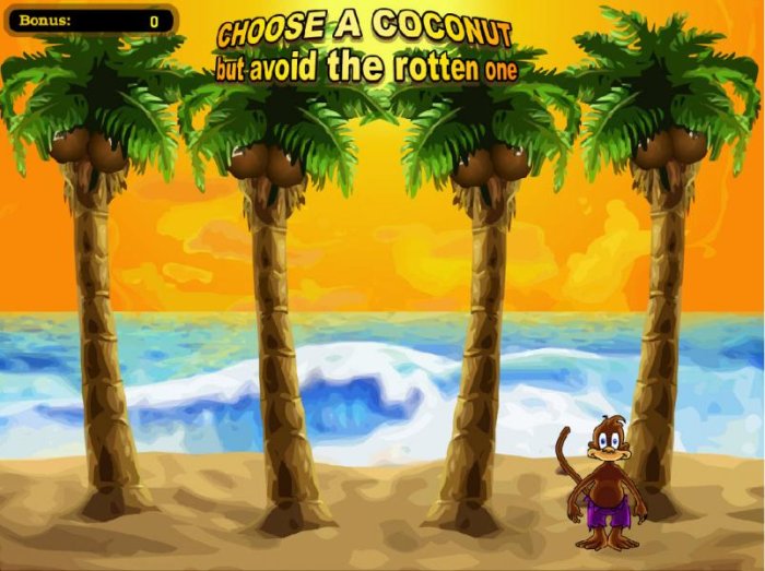 All Online Pokies - choose a coconut to earn a prize