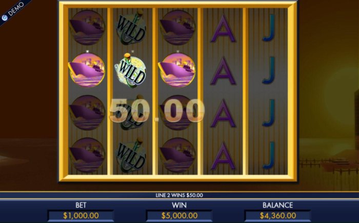 Multiple winning combinations of yacht symbols triggers a 5,000.00 mega win - All Online Pokies