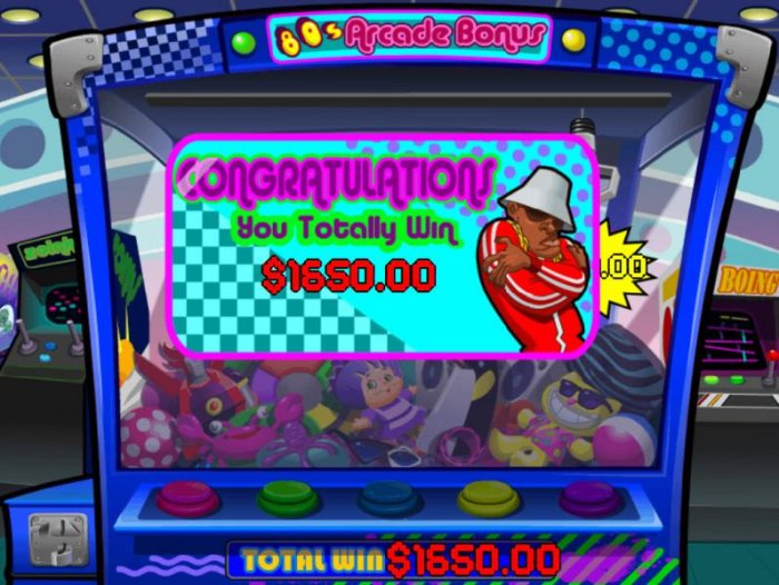 All Online Pokies - Arcade Bonus game pays out a total win of $1,650 for a BIG WIN!