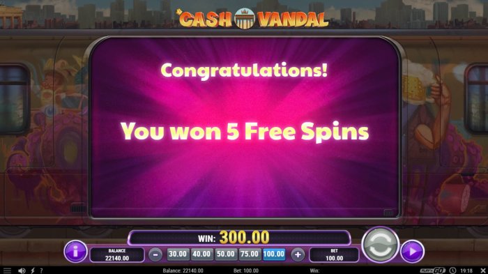 5 free spins awared by All Online Pokies