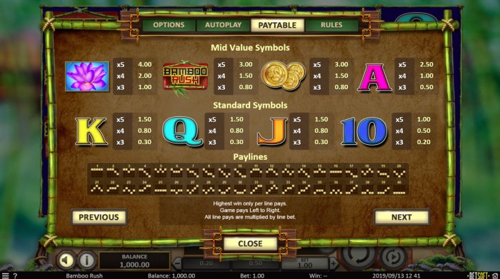 All Online Pokies - Paytable - Low Value Symbols