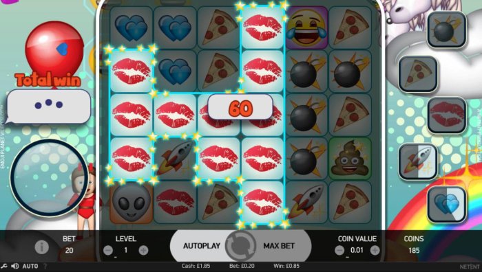 Multiple winning kiss symbols - All Online Pokies