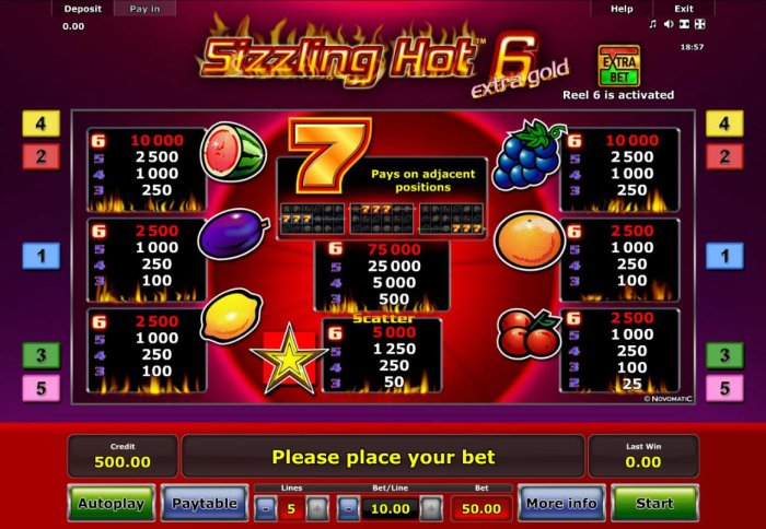Sizzling Hot 6 Extra Gold by All Online Pokies