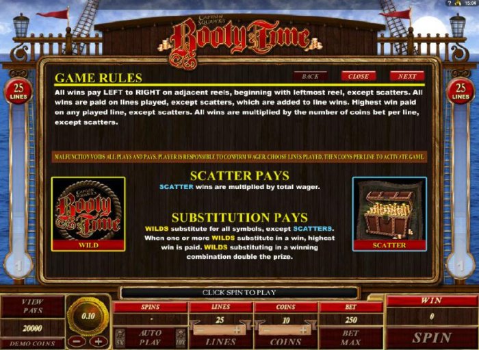 All Online Pokies - game rules and scatter pays