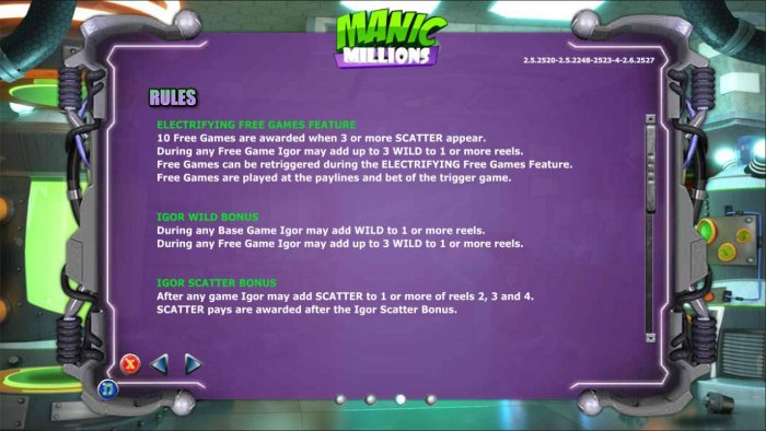 Electrifying Free Games Feature, Igor Wild Feature and Igor Scatter Bonus Rules. by All Online Pokies