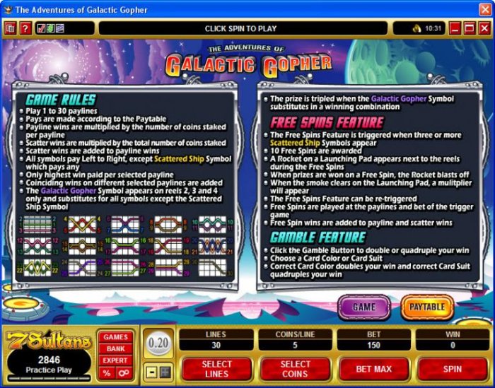 Galatic Gopher by All Online Pokies