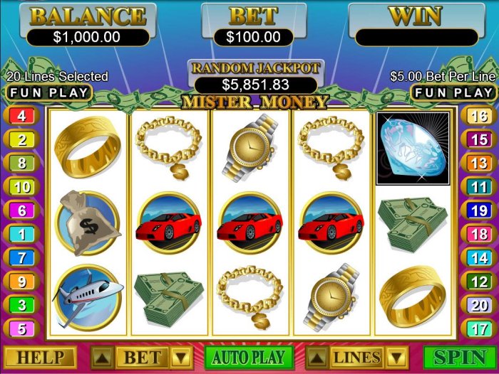 All Online Pokies - A luxury themed main game board featuring five reels and 20 paylines with a $250,000 max payout
