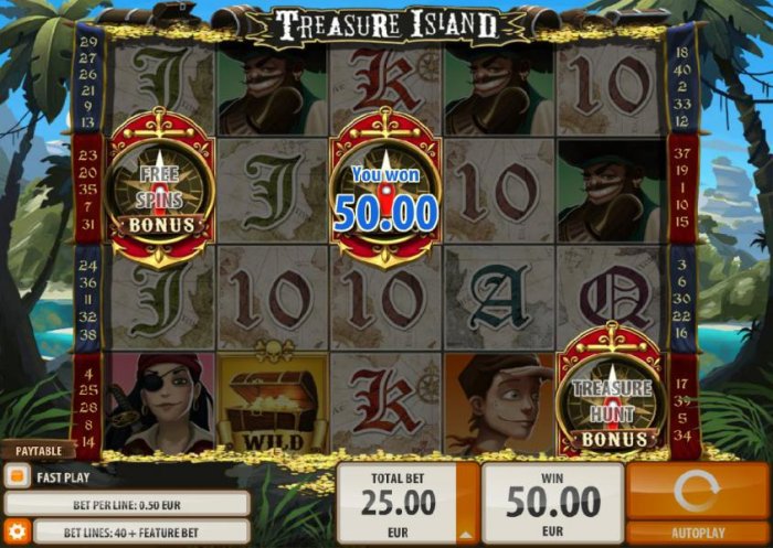 All Online Pokies image of Treasure Island