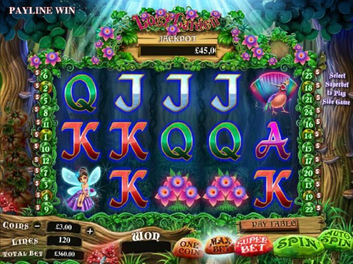 All Online Pokies - main game board featuring five reels and 24 paylines