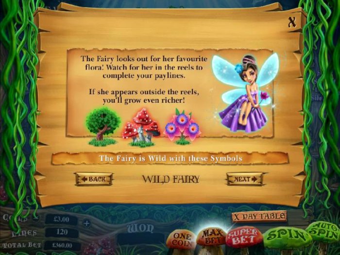 the fairy looks out for her favorite flora - All Online Pokies