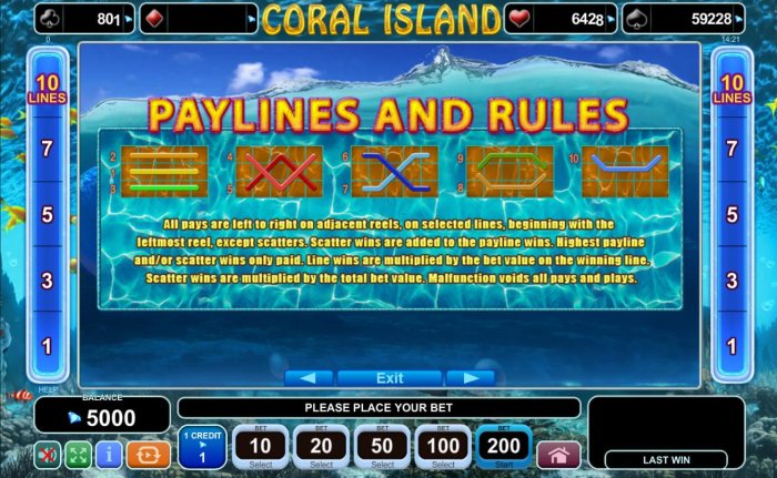 Paylines 1-10 by All Online Pokies