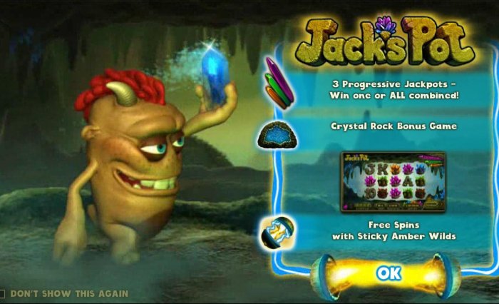 Game features include: 3 Progressive Jackpots - Win one or all combined! Crystal Rock Bonus Game - free spins with sticky wilds. - All Online Pokies