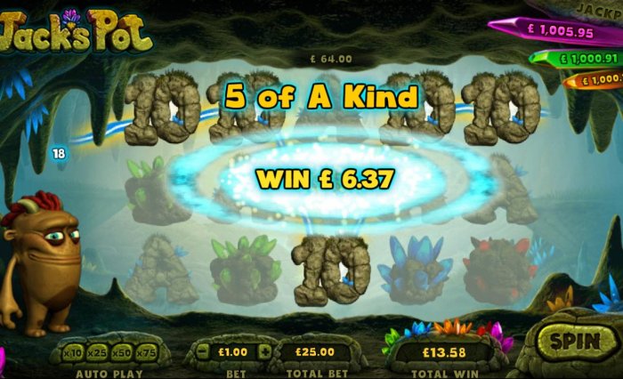 A winning Five of a Kind is part of a multiple winning combination leading to an modest payout. by All Online Pokies