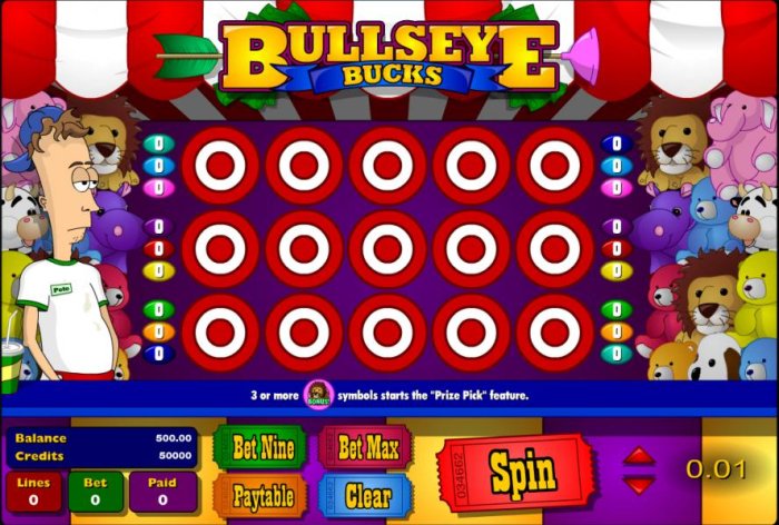 main game board featuring five reels and nine paylines by All Online Pokies