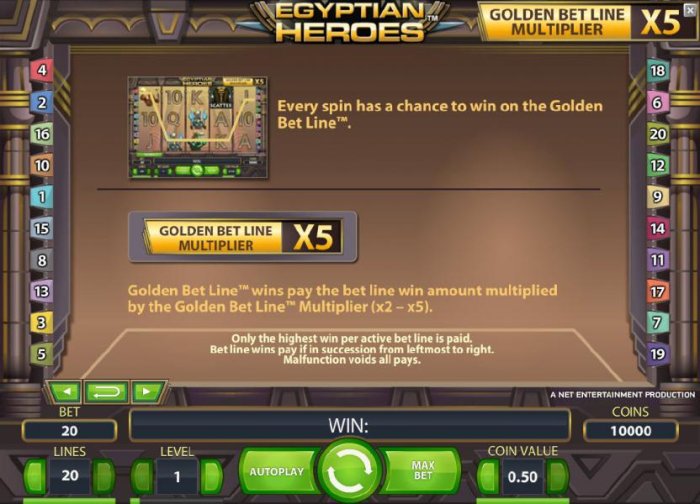 golden bet line multiplier game rules by All Online Pokies