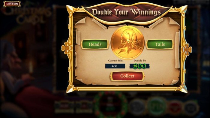 The Double Your Winnings feature is available after each winning spin. Select either Heads or Tails for a chance to double your winnings. - All Online Pokies