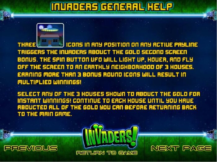 invaders abduct gold feature rules - All Online Pokies