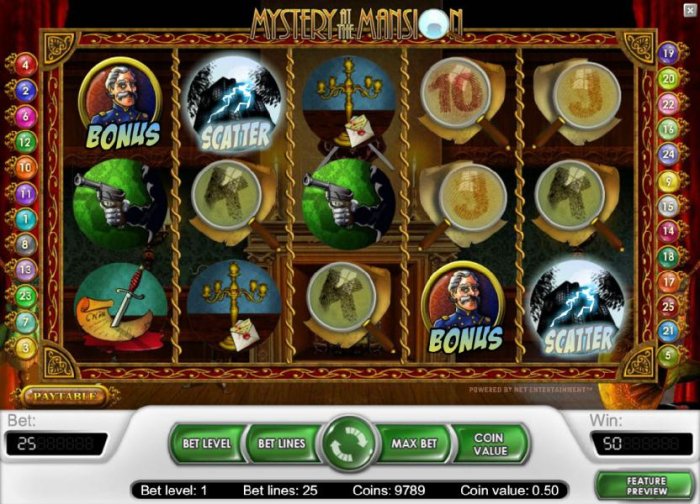 All Online Pokies - two scatter symbols triggers a 2x your line bet payout