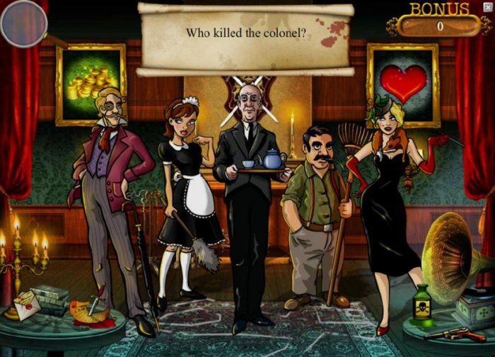 who killed the colone? select a suspect - All Online Pokies