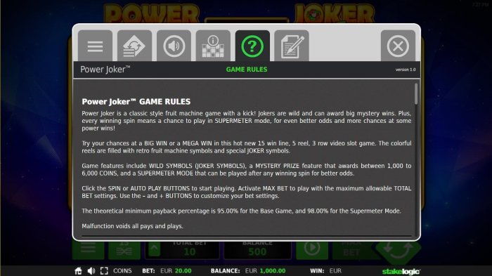All Online Pokies image of Power Joker