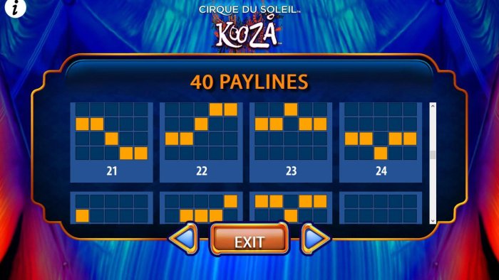 Payline Diagrams 21-24 by All Online Pokies