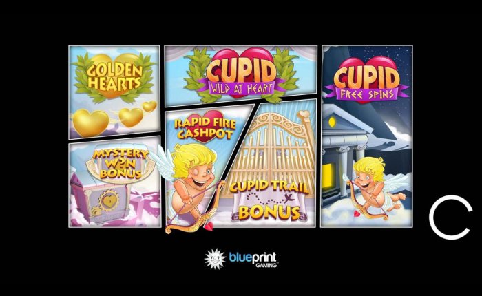 Game features include: Golden Hearts, Cupid Free Spins, Mystery Win Bonus, Rapid Fire Cashpot and Cupid Trail Bonus. by All Online Pokies